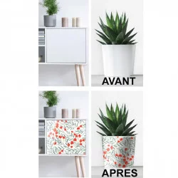 ADHÉSIF FLEURS ROUGES