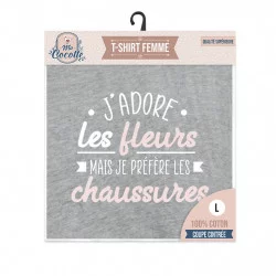 T-SHIRT "J'ADORE LES FLEURS MAIS JE PRÉFÈRE LES CHAUSSURES" L