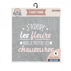 T-SHIRT "J'ADORE LES FLEURS MAIS JE PRÉFÈRE LES CHAUSSURES" M