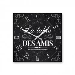 HORLOGE CARRÉ LA TABLE DES AMIS