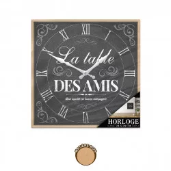 HORLOGE CARRÉ LA TABLE DES AMIS