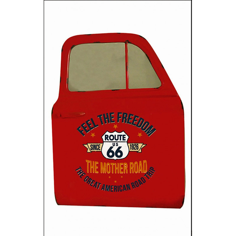 DECO. METAL PORTE MIROIR "ROUTE66"