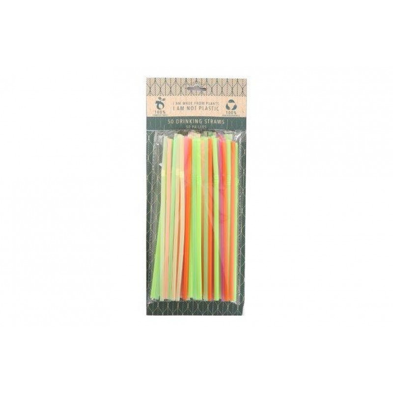 30 PAILLES PLASTIQUE RECYCLABLE COULEUR