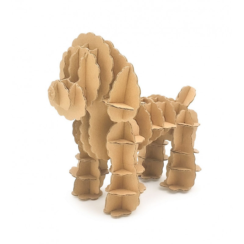 CANICHE CARTON À ASSEMBLER 15X8,5X12,5CM