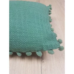 COUSSIN SANCHEZ SAUGE AVEC POMPONS 30x50cm