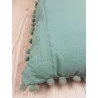 COUSSIN SANCHEZ SAUGE AVEC POMPONS 30x50cm COUSSIN SANCHEZ SAUGE AVEC POMPONS 30x50cm