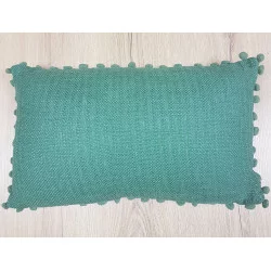 COUSSIN SANCHEZ SAUGE AVEC POMPONS 30x50cm