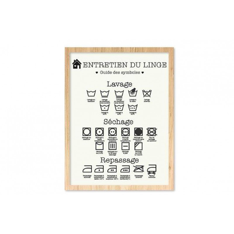 CADRE BUANDERIE ENTRETIEN DU LINGE 30X40