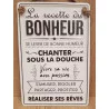 PLAQUE MÉTAL "LA RECETTE DU BONHEUR"