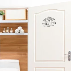 STICKER PORTE "TOILETTES" PETIT COIN DE PARADIS