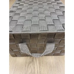 CORBEILLE AVEC COUVERCLE TAUPE 39x26xH15cm