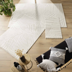 Tapis Ankara 60x110cm écru uni en relief