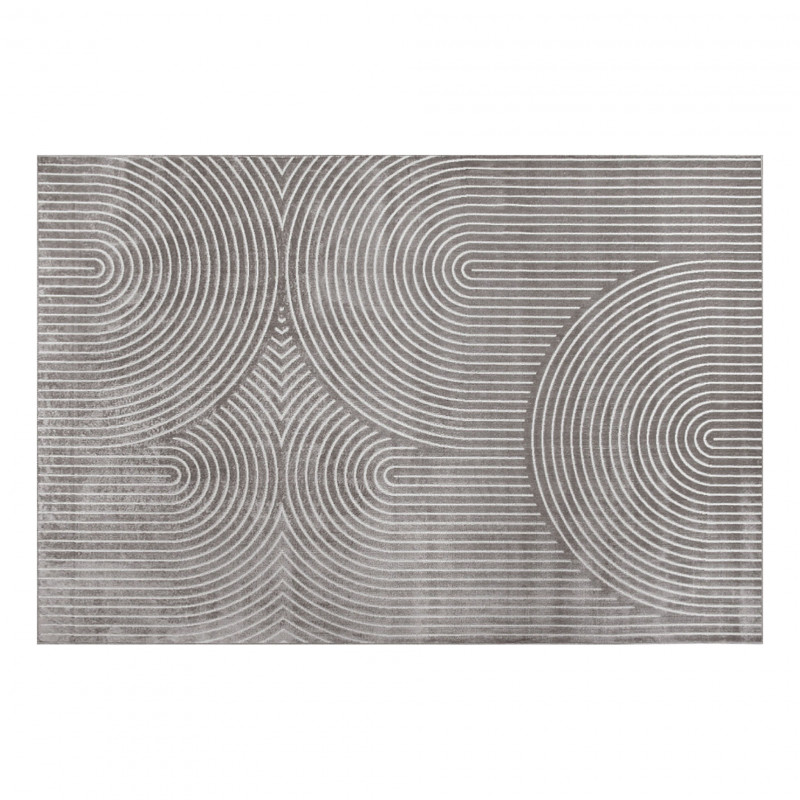 TAPIS GEODE GRIS 140x200CM VISCOSE RELIE