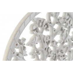 Décoration murale arbre de vie en bois blanchi D40cm