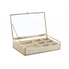 Boite bijoux en métal doré et verre transparent 24x14x6cm