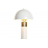 Lampe métal champignon blanc doré D24x36cm