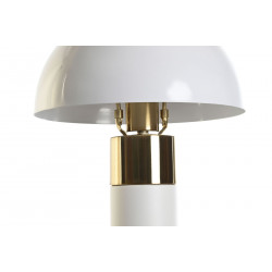 Lampe métal champignon blanc doré D24x36cm