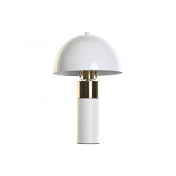 Lampe métal champignon blanc doré D24x36cm