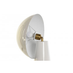 Lampe métal champignon blanc laqué et doré D31x70cm