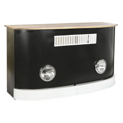 Meuble bar combi bois manguier et métal 157x52x90cm