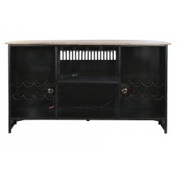 Meuble bar combi bois manguier et métal 157x52x90cm