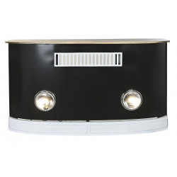 Meuble bar combi bois manguier et métal 157x52x90cm