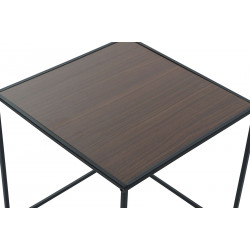 Set de 2 tables auxiliaires carré effet bois 40x40x40cm