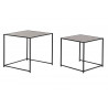 Set de 2 tables auxiliaires carré effet bois 40x40x40cm