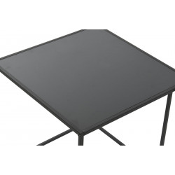 Set de 2 tables auxiliaires carré effet bois 40x40x40cm