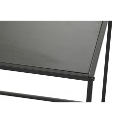 Set de 2 tables auxiliaires carré effet bois 40x40x40cm