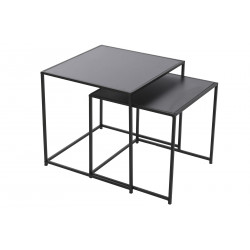 SET 2 TABLES CARRE EFFET BOIS 40X40X40CM