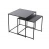 SET 2 TABLES CARRE EFFET BOIS 40X40X40CM