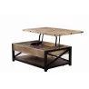 Table basse Hampton plateau relevable bois manguier métal