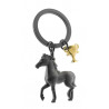 Porte-clés Cheval noir et son trophée
