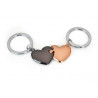 Porte-clés Duo de cœurs noir & rose gold