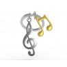 Porte-clés Clé de sol et note de musique
