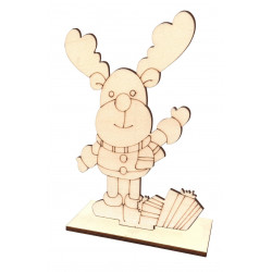 Renne à assembler en bois, 11 x 15 x 0,4