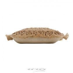 COUSSIN DELIJUTE 45x45CM JUTE UNI+COTON UNI DEHOUSSABLE FRANGES