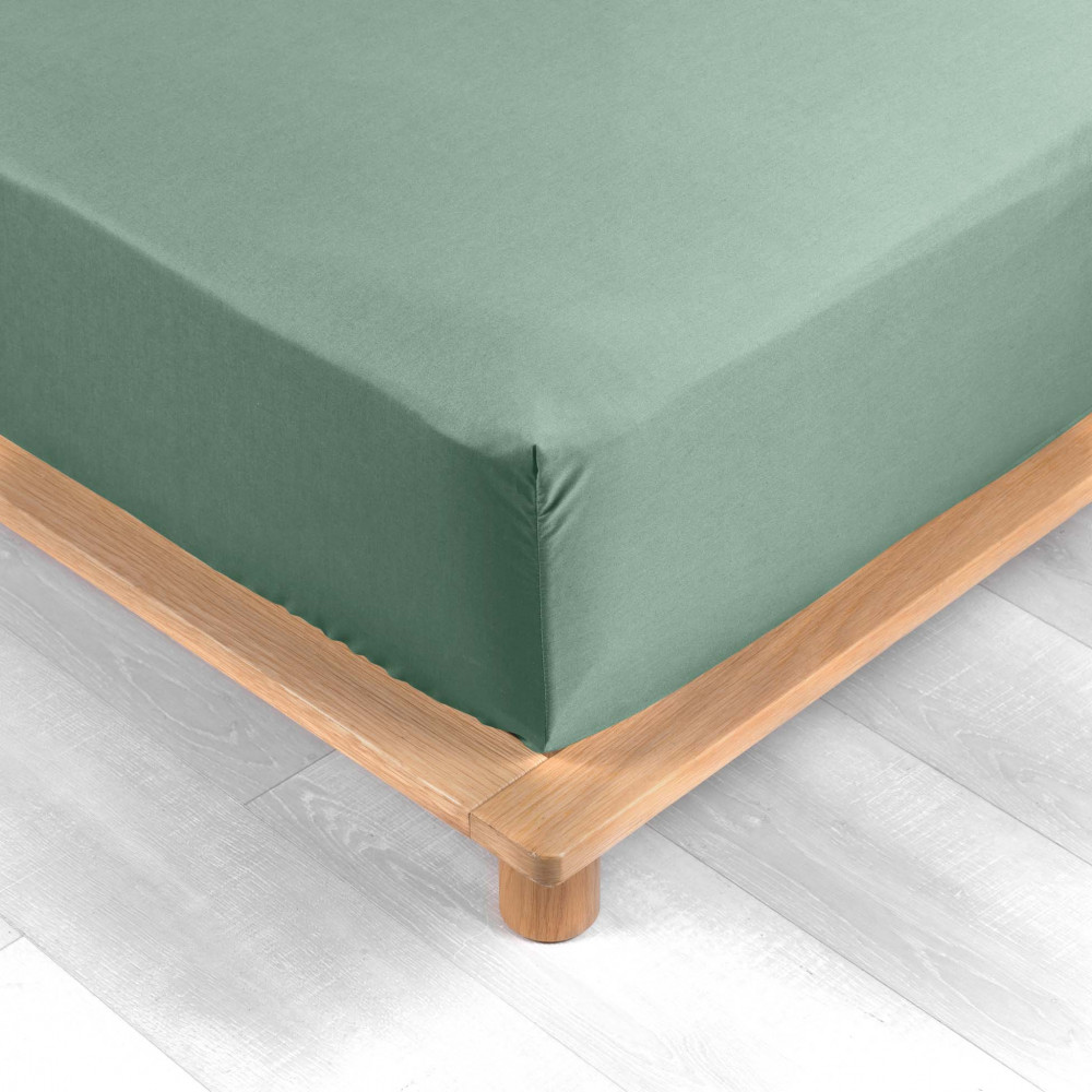 DRAP HOUSSE 180x200CM PERCALINE TILLEUL