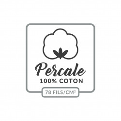 DRAP HOUSSE 140x190CM PERCALINE ACIER