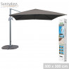 PARASOL LUXE 3X3M CARRE GRIS ANTHRACITE