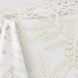 NAPPE BELFLOR BLANC/OR 150x240CM POLYES