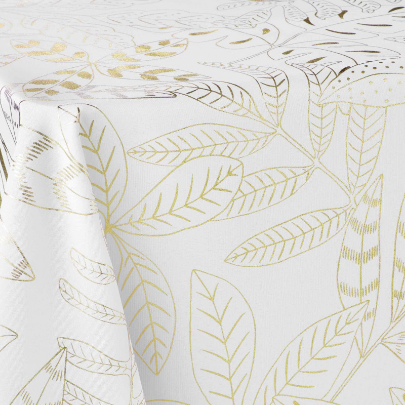 NAPPE BELFLOR BLANC/OR 150x240CM POLYES