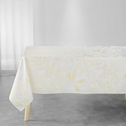 NAPPE BELFLOR BLANC/OR 150x240CM POLYES