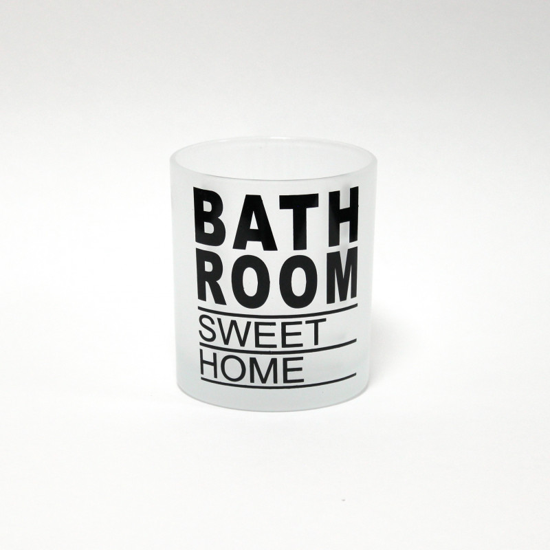 GOBELET GLASS BLANC 8x9CM VERRE IMPRIME