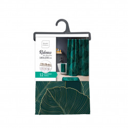 RIDEAU DE DOUCHE JADE +CROCHETS 180x200