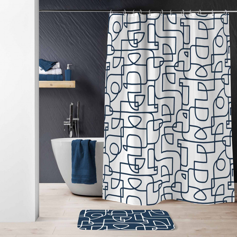 RIDEAU DE DOUCHE LABYRINTHE +CROCHETS 18 RIDEAU DE DOUCHE LABYRINTHE +CROCHETS 18