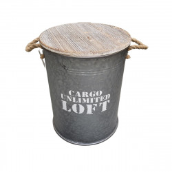 BIDON COFFRE EN METAL ZINC GM:40XH52CM