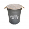 BIDON COFFRE EN METAL ZINC GM:40XH52CM