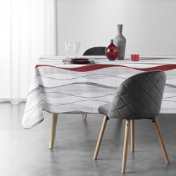 NAPPE ONDULYS BLANC ET ROUGE 150x240CM P